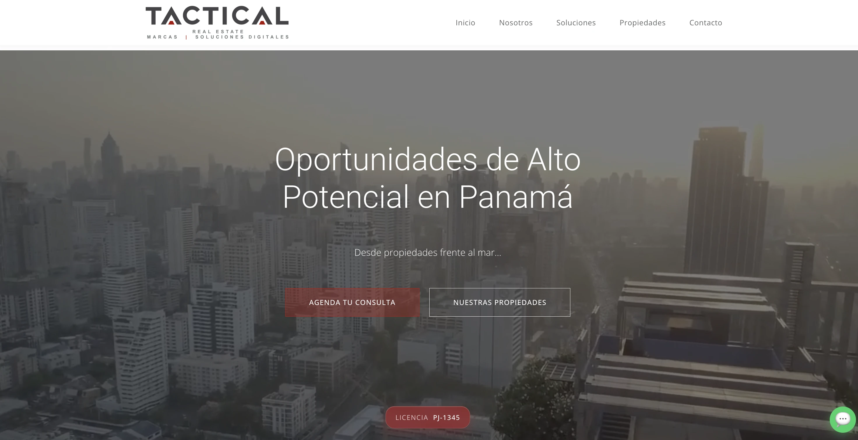 Plataforma web de Tactical Real Estate para inversión inmobiliaria en Panamá